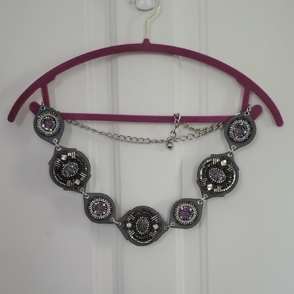 Chico's Ophelia Sparkle Leather Medallion Chain Style Belt - Picture 2 of 6